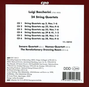 Sonare Quartett, Nomos-Quartett, The Revolutionary Drawing Room - Luigi Boccherini: 24 String Quartets [6CDs] (2022)