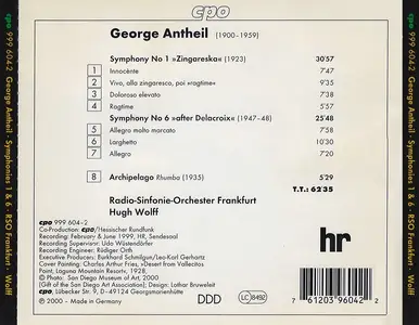 Hugh Wolff, Radio-Sinfonie-Orchester Frankfurt - George Antheil: Symphonies 1 & 6 (2000)