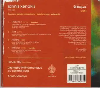 Orchestre Philharmonique du Luxembourg, Arturo Tamayo - Iannis Xenakis: Orchestral Works, Vol. 4 (2005) (Repost)