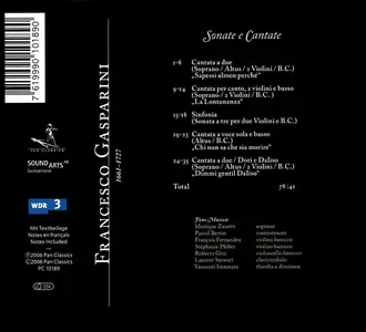 Yasunori Imamura, Fons Musicæ - Francesco Gasparini: Sonate e Cantate (2006)