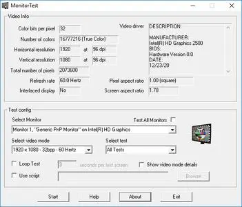 PassMark MonitorTest 3.2.1006 DC 30.11.2018