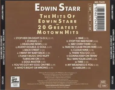 Edwin Starr - The Hits of Edwin Starr: 20 Greatest Motown Hits (1972) [1988, Expanded Reissue]
