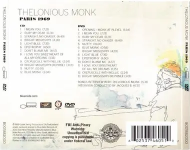 Thelonious Monk - Paris 1969 (2013) {CD+DVD5 NTSC Blue Note B001882000}