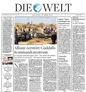 Die Welt vom 21 März 2011