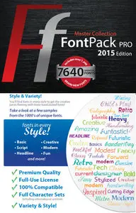 InkyDeals - FontPack Pro Master Collection: 7640 Fonts with a Commercial License & Bonus