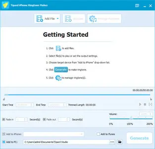 Tipard iPhone Ringtone Maker 7.0.16 Multilingual Portable