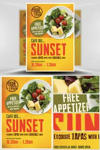 Cafe Sunset Poster Template