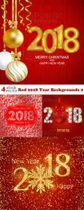 Vectors - Red 2018 Year Backgrounds 2