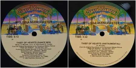 Melissa Manchester - Thief Of Hearts (US 12" single) (vinyl rip) (1984) {Casablanca}