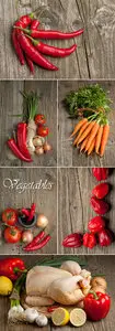 Stock Photo - Vegetables on Wooden Background 2