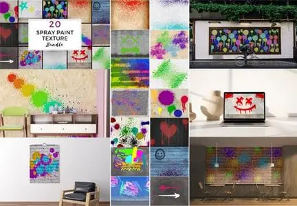 20 Spray Paint Textures Bundle