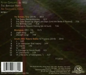 Peter Garland (b. 1952) - The Birthday Party - Aki Takahashi (2017) {New World Records 80788-2 Digital Download}
