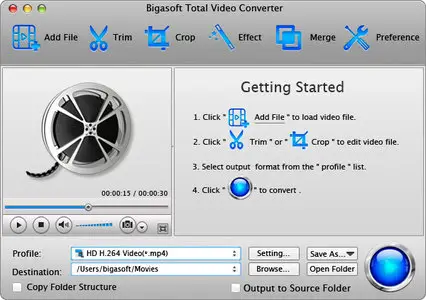 Bigasoft Total Video Converter for Mac 5.0.8.5809 Multilingual 