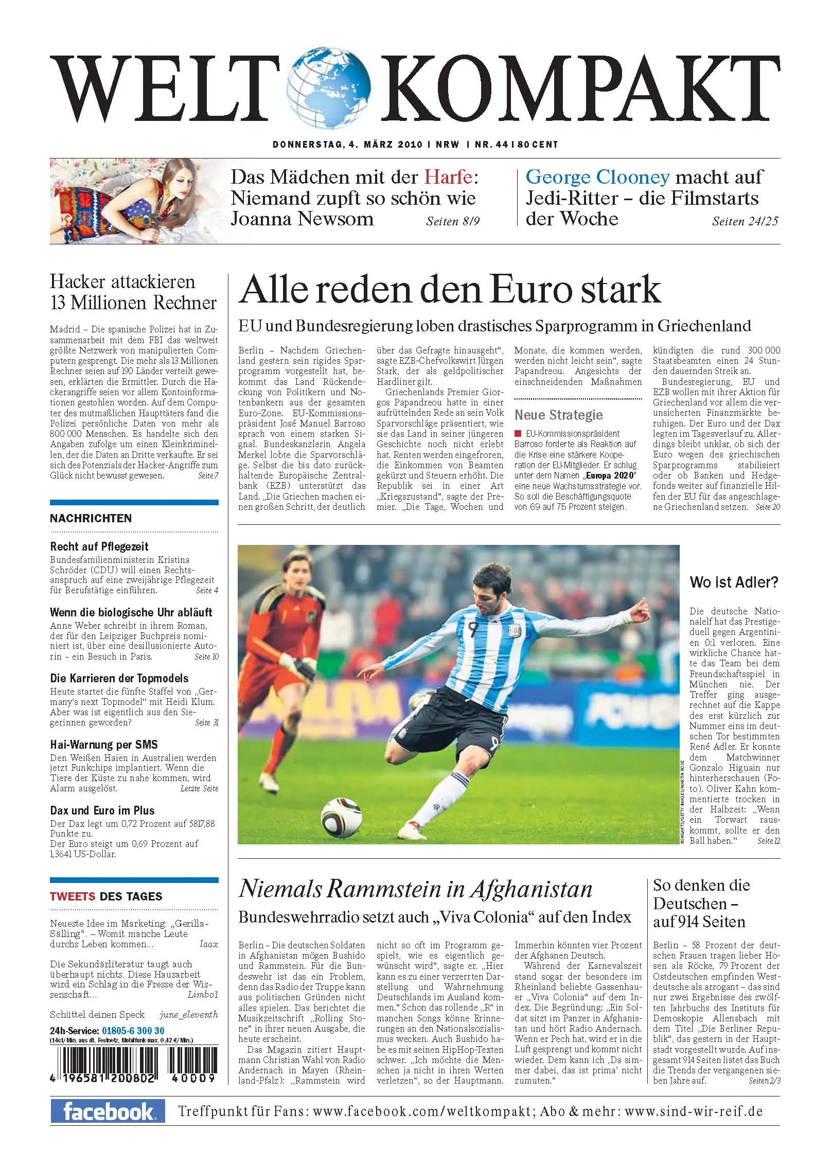Die Welt kompakt vom 4. Maerz 2010