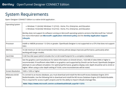 OpenTunnel Designer CONNECT Edition 2022 Release 1 Update 11