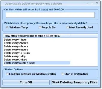 Automatically Delete Temporary Files Software 7.0