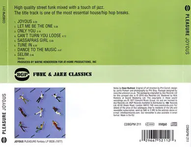 Pleasure - Joyous (1977) Remastered Reissue 2010