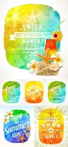 Summer Holidays Labels Vector