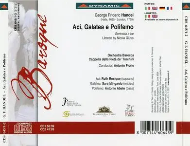 Antonio Florio, Orchestra Barocca Cappella della Pieta de’ Turchinie - George Frideric Handel: Aci, Galatea e Polifemo (2011)