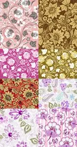 Flower Patterns Vector Set