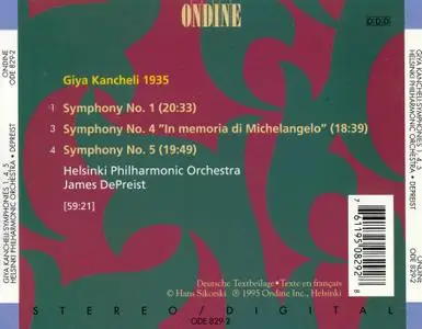 Helsinki Philharmonic Orchestra, James DePreist - Giya Kancheli: Symphonies 1, 4 & 5 (1995)