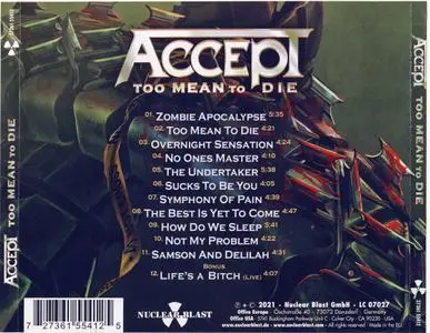 Accept - Too Mean To Die (2021)