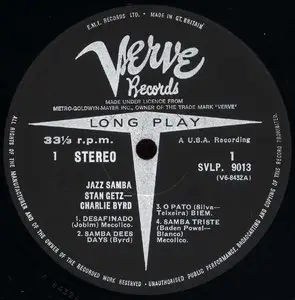 Stan Getz, Charlie Byrd - Jazz Samba (1962) 24-bit/96kHz Vinyl Rip