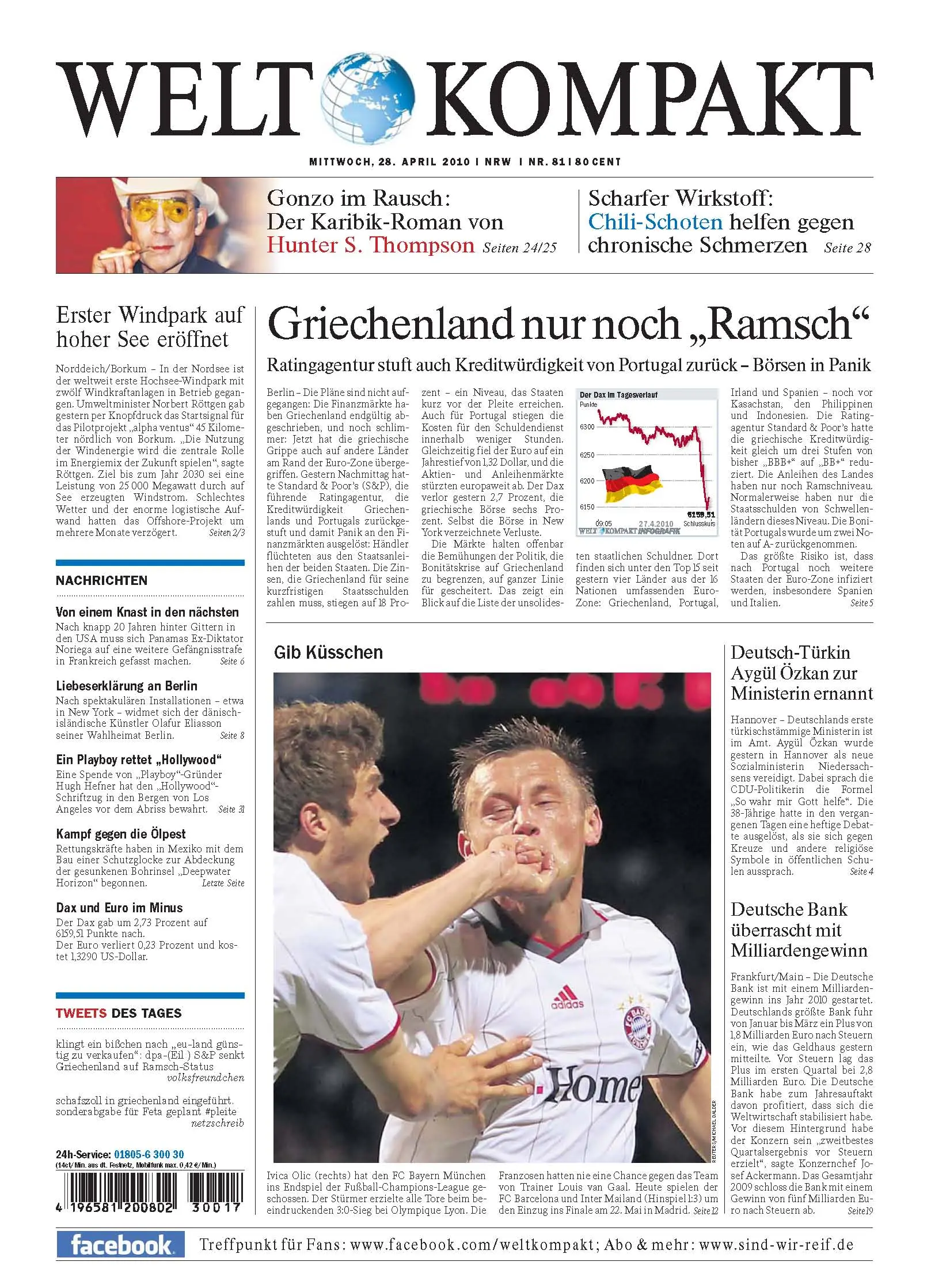 Die Welt kompakt vom 28. April 2010