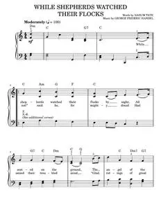 While Shepherds Watched Their Flocks - Traditional Caribbean (Easy Piano)