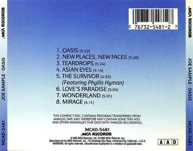 Joe Sample - Oasis (1985) {MCA}