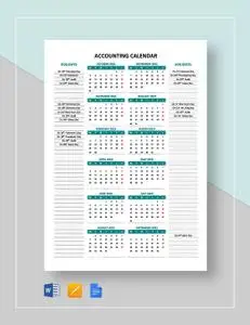 Editable Accounting Calendar (Word/Google Docs) Templates