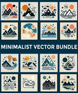 16 Geometric Outdoor Shapes - Minimalist Vector Bundle