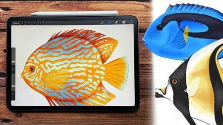 Procreate - Illustrate Tropical Fishes & Scale Pattern Brush