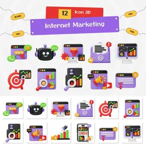 EE - Internet Marketing 3D Icon Set W2A9B62