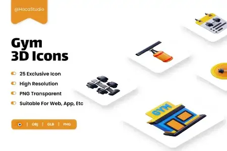 Envato - Gym 3D Icons - Ne436X5
