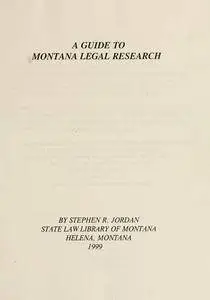 A guide to Montana legal research