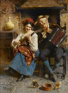 Italian painter Eugenio Zampighi (1859-1944)