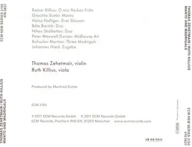 Thomas Zehetmair - Ruth Killius - Manto and Madrigals (2011)