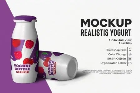 Yogurt Bottle Mockup N554JXP