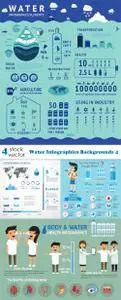 Vectors - Water Infographics Backgrounds 4