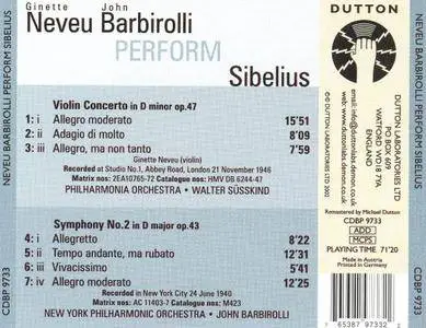 Ginette Neveu, John Barbirolli - Sibelius: Violin Concerto, Symphony No. 2 (2002)
