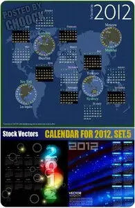 Calendar for 2012. Set.5 - Stock Vector