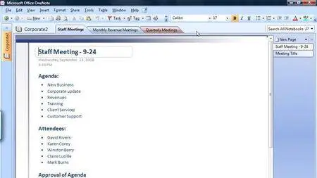 OneNote 2007 Essential Training