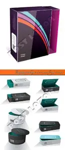Empty package box mock-up vector