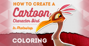 How to Create a Cartoon Character Bird Pt 2 – Coloring