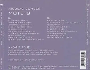 Nicolas Gombert (c. 1495 – c. 1560) - Motets - Beauty Farm (2015) {2CD Fra Bernardo Limited Edition FB 1504211}