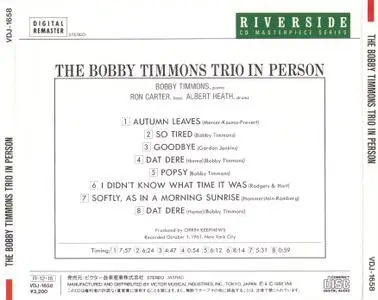 Bobby Timmons Trio - In Person (1961) {Riverside Japan, VDJ-1658, Early Press}