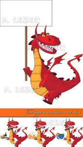 Dragon cartoon vector 2 
