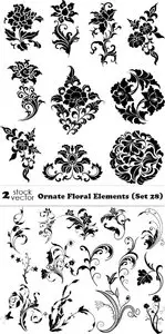 Vectors - Ornate Floral Elements (Set 28)