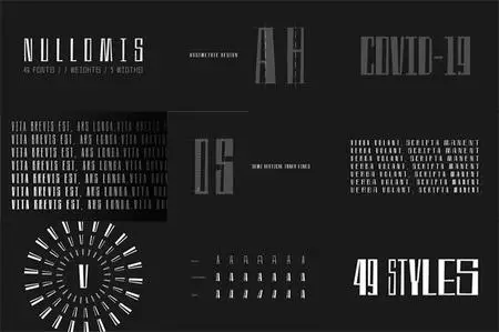 Nullomis - Modern Display Font Family - 49 Fonts